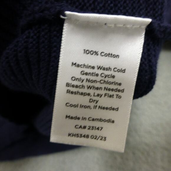 Talbots Sweater Womens XL Pullover Blue Knit Cotton Heavy Long Sleeve - Picture 5 of 8